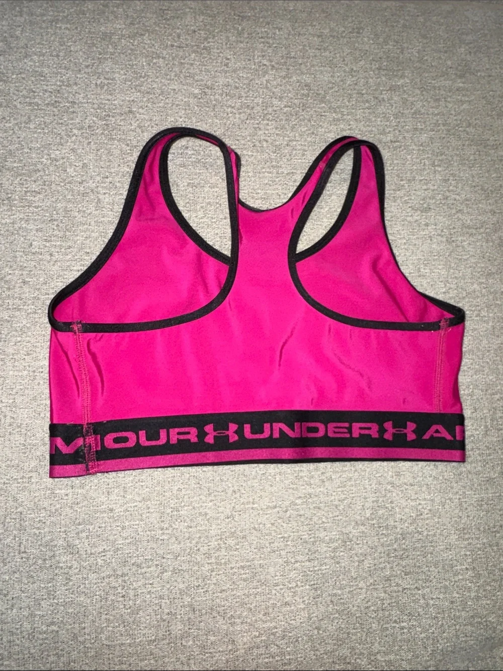 Under Armour Hot Pink Racerback Sports Bra with Black Trim size small